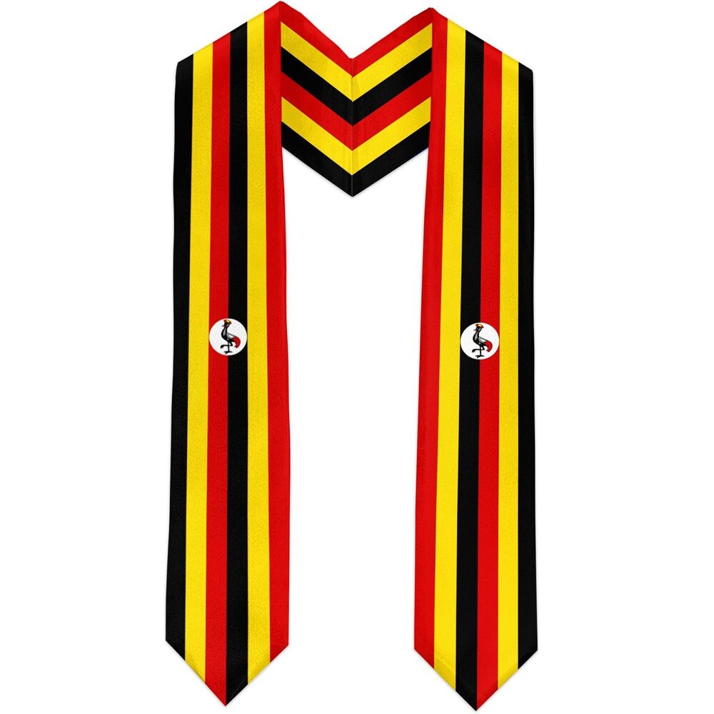 6514 Uganda Flag International Graduate Satin Stole Scarf with National